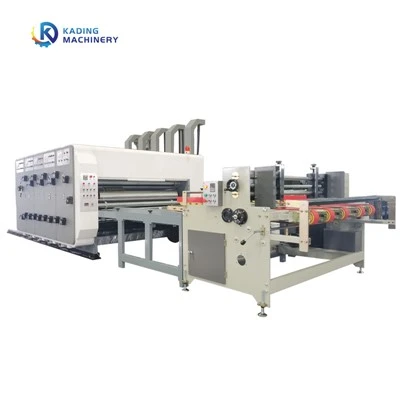 Félig automatikus 4 színű flexo nyomtató slotter die cutter